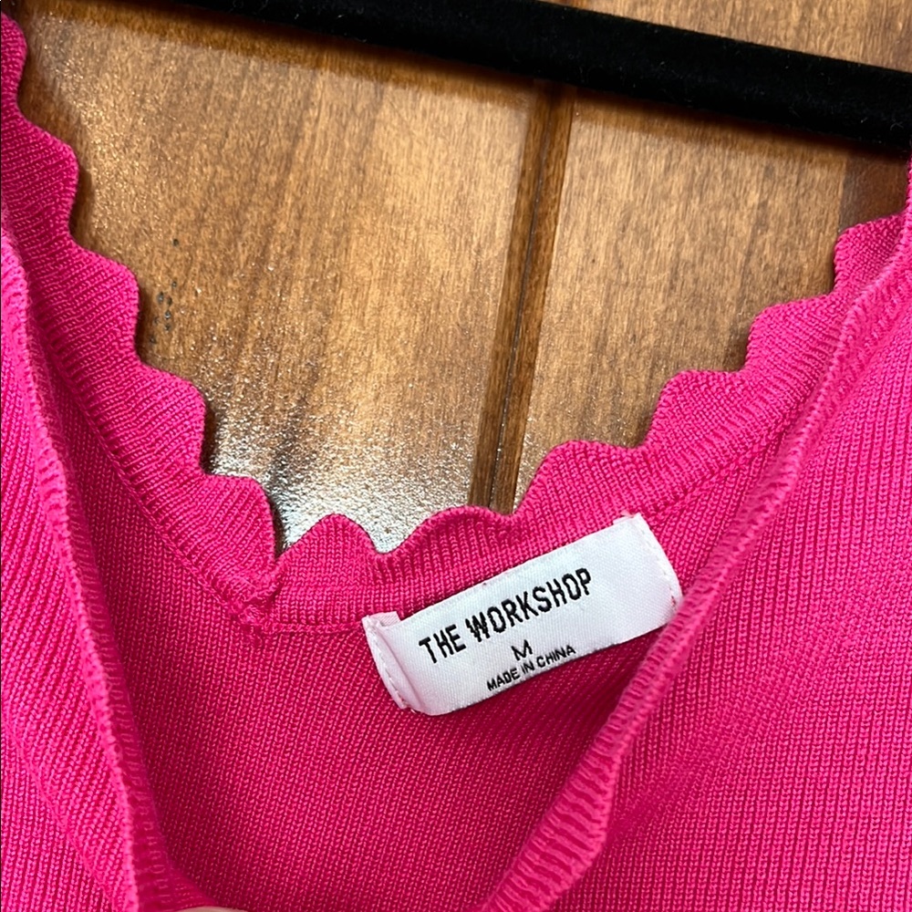 Pink Scallop Trim Women's Top - Picture 3 of 3